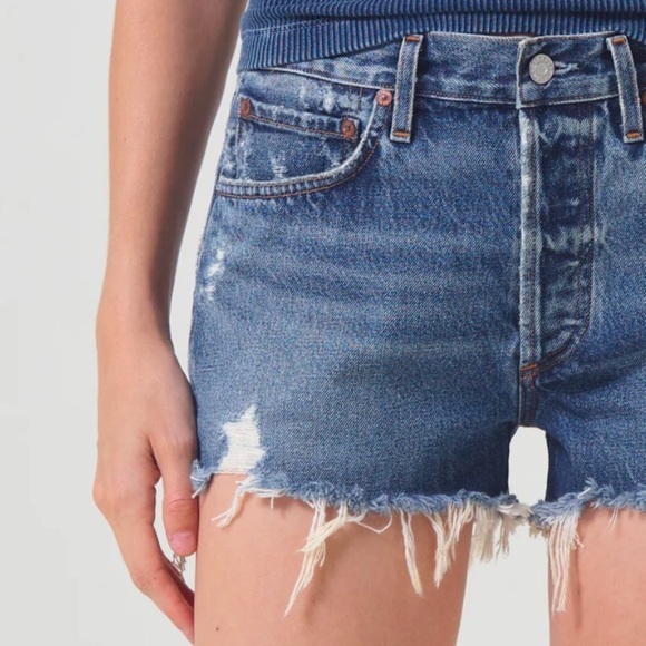 Agolde PARKER VINTAGE CUT OFF SHORT IN DARK SWAPMEET in size 29 - Picture 6 of 14